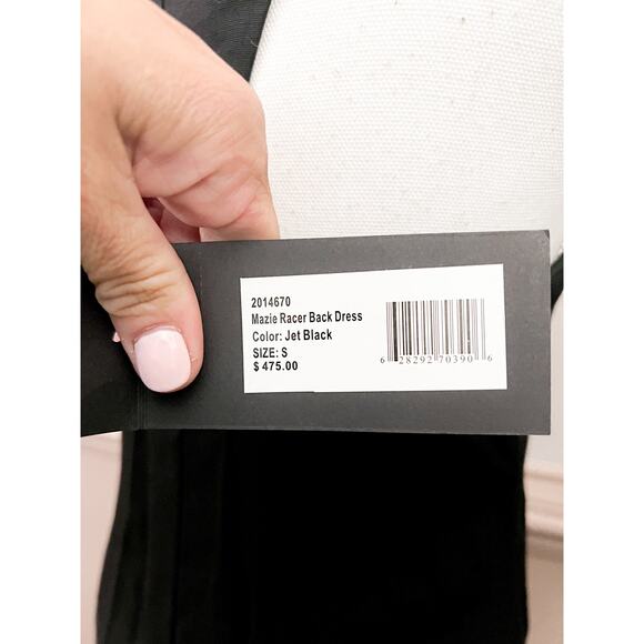 Halston Mazie Racer Back Linen Dress Black Size Small NWT - Picture 5 of 7